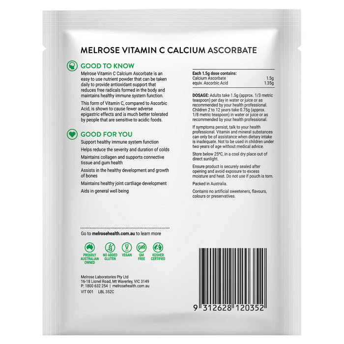 Melrose Vitamin C Calcium Ascorbate  125g.