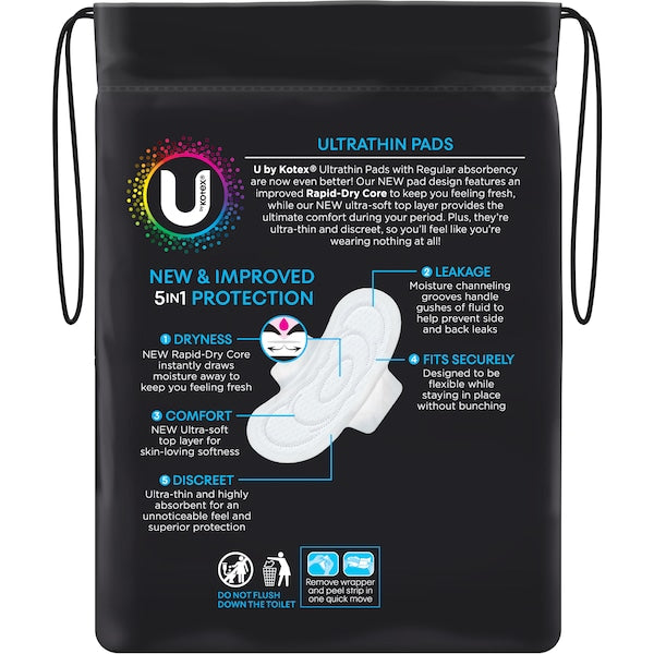 U By Kotex Ultrathins Pads Regular Wings 14