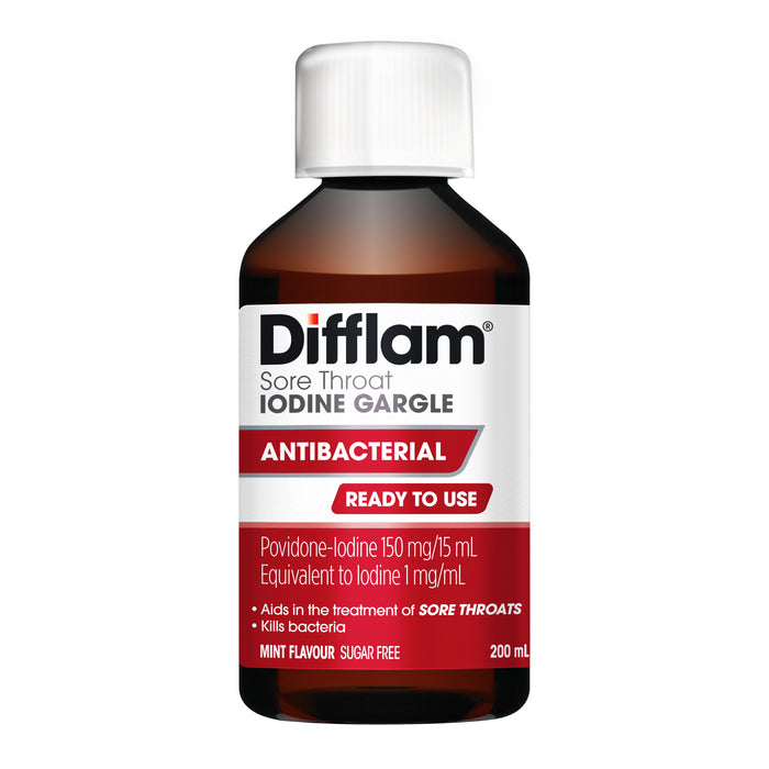 Difflam Sore Throat Ready to Use Gargle with Iodine 200mL