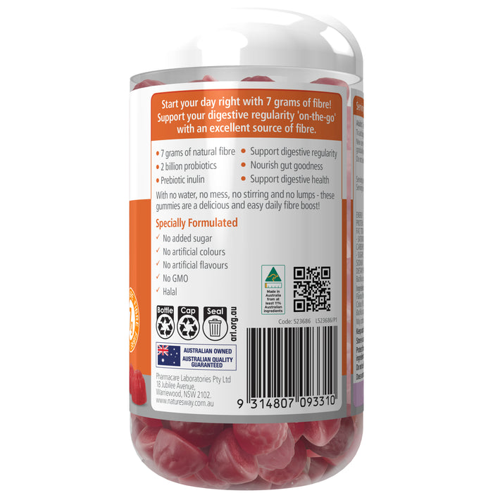 Nature's Way Vita Gummies Fibre + Probiotics 125 Berry Gummies
