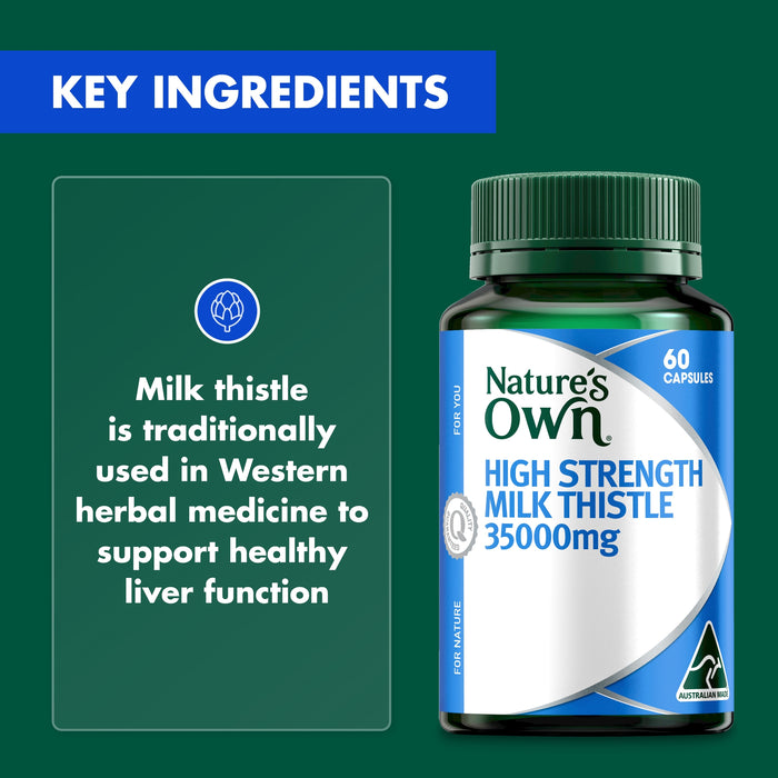 Nature's Own High Strength Milk Thistle 35,000mg 60 Capsules.