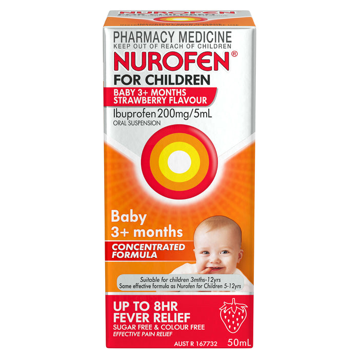 Nurofen For Children Baby 3+ Months Strawberry 50ml.