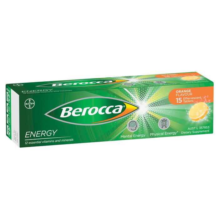 Berocca Energy Original Orange Effervescent Tablets 15