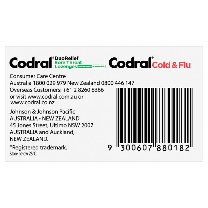 Codral Plus Sore Throat Lozenges Plus Cold & Flu Decongestant Tablets 16