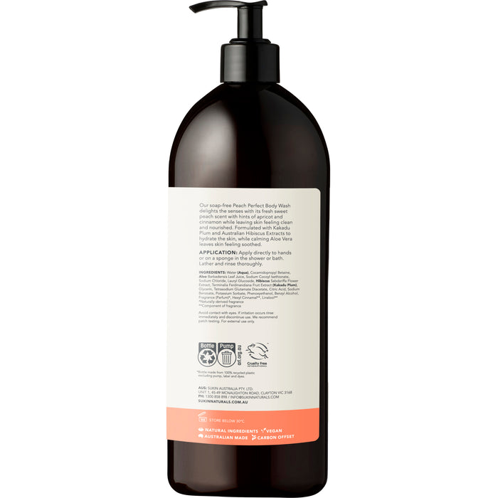 Sukin Aloe Botanical Body Wash Peach Perfect 1Litre
