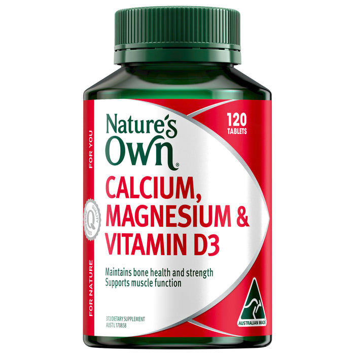 Nature's Own Calcium, Magnesium and Vitamin D3 120 Tablets