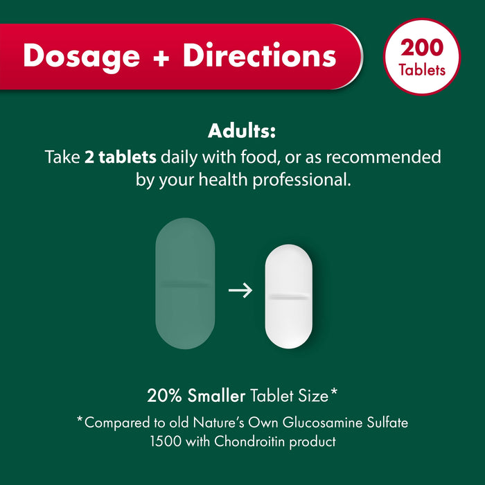 Nature's Own Glucosamine Sulphate with Chondroitin 200 Tablets