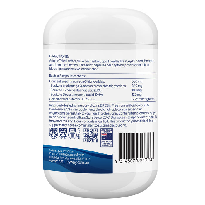 Nature's Way Omega+D3 200 Capsules