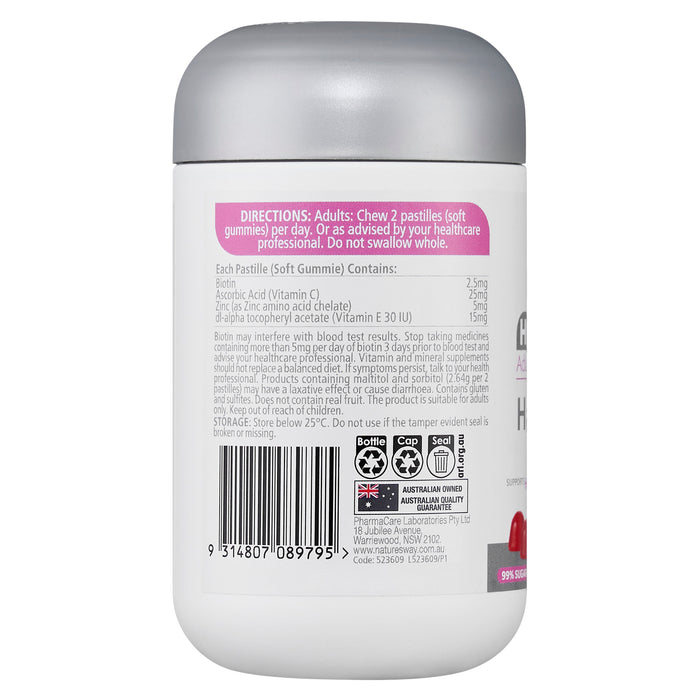 Nature's Way High Strength Adult Hair Skin Nail 60 Gummies