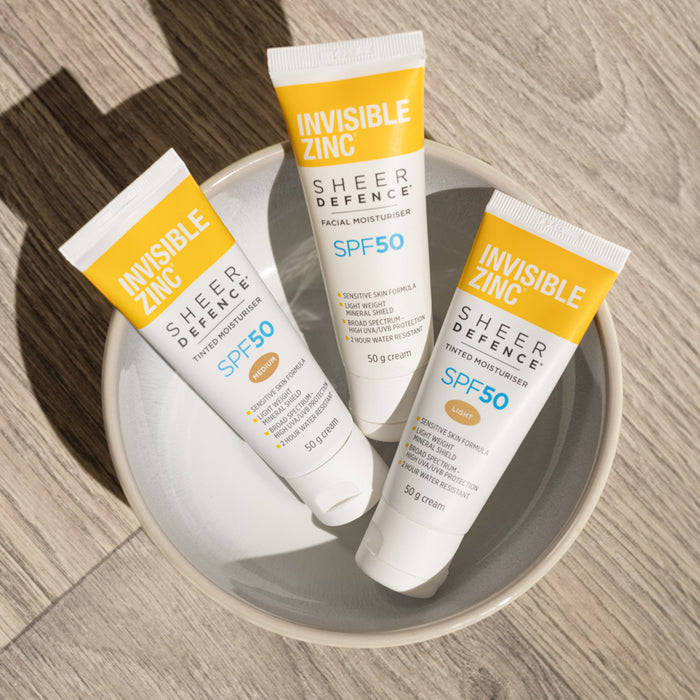 Invisible Zinc Sheer Defence Tinted Moisturiser Medium 50g.