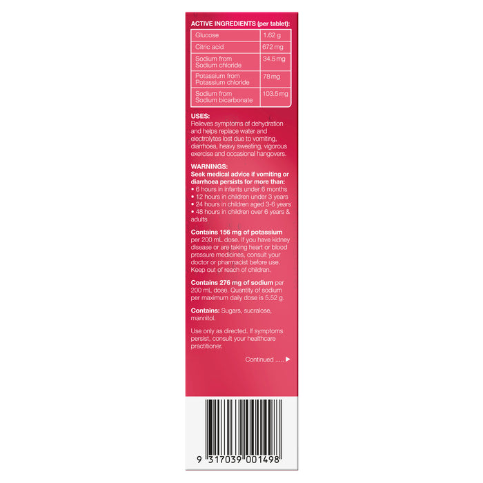Hydralyte Effervescent Tablets Strawberry Kiwi 20