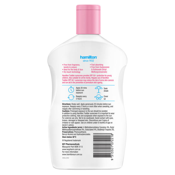 Hamilton Sunscreen Toddler Lotion SPF 50+ 250ml