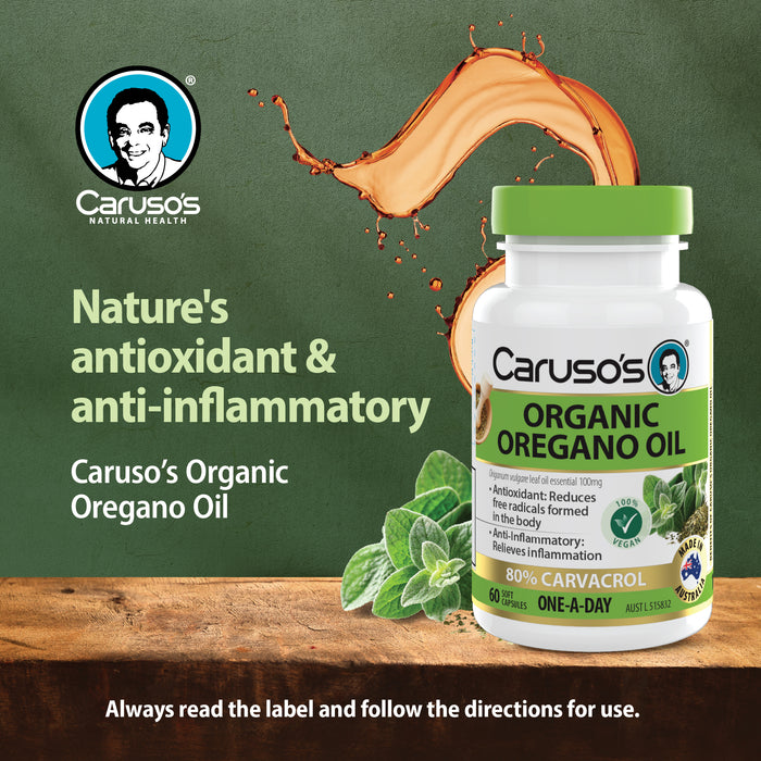 Carusos Organic Oregano Oil 60 vege caps
