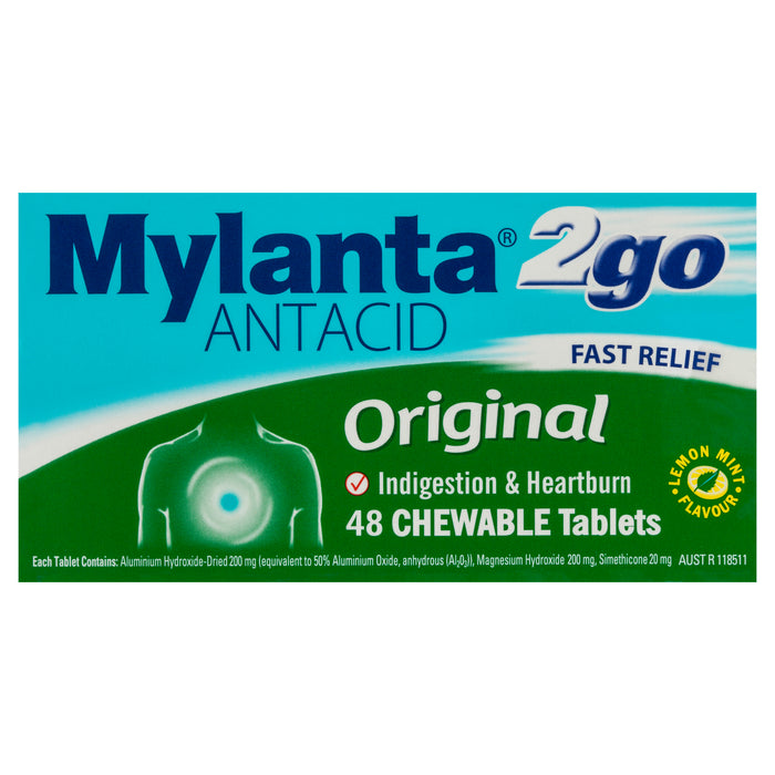 Mylanta 2 Go Original Tablets 48.