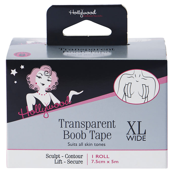 Hollywood Fashion Secrets Transparent Boob Tape XL Wide 7.5cm x 5m.