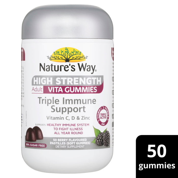 Nature's Way Adult Vita Gummies High Strength Triple Immune Support 50 Gummies