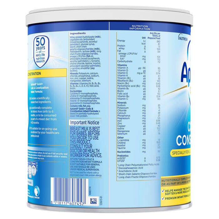 Aptamil Formula Colic & Constipation 900g