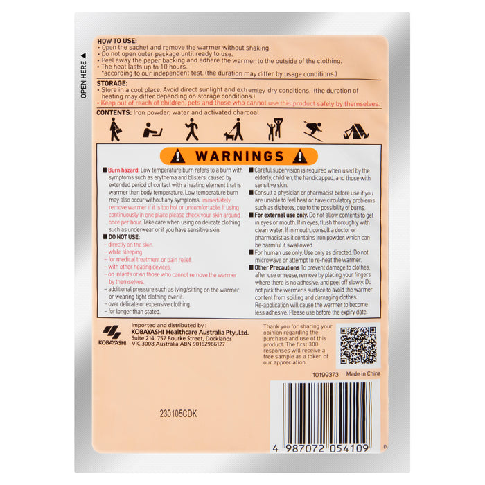 Hot Hands Adhesive Body Warmer 1Pk.