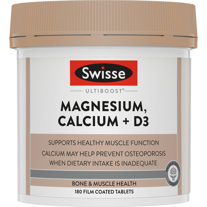 Swisse Ultiboost Magnesium Calcium + Vitamin D3 180 Tablets