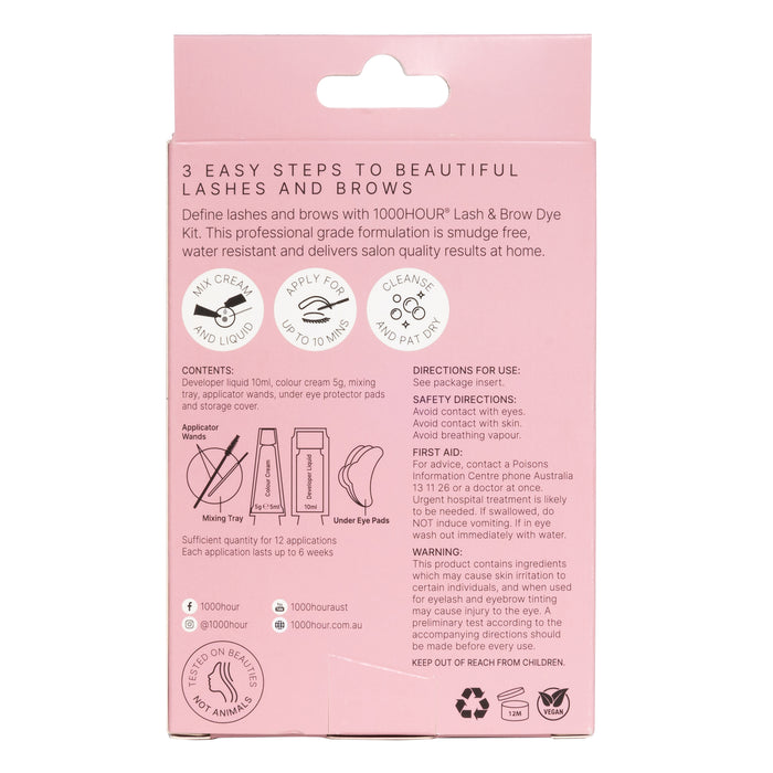 1000 Hour Eyelash and Brow Dye Kit Medium Brown