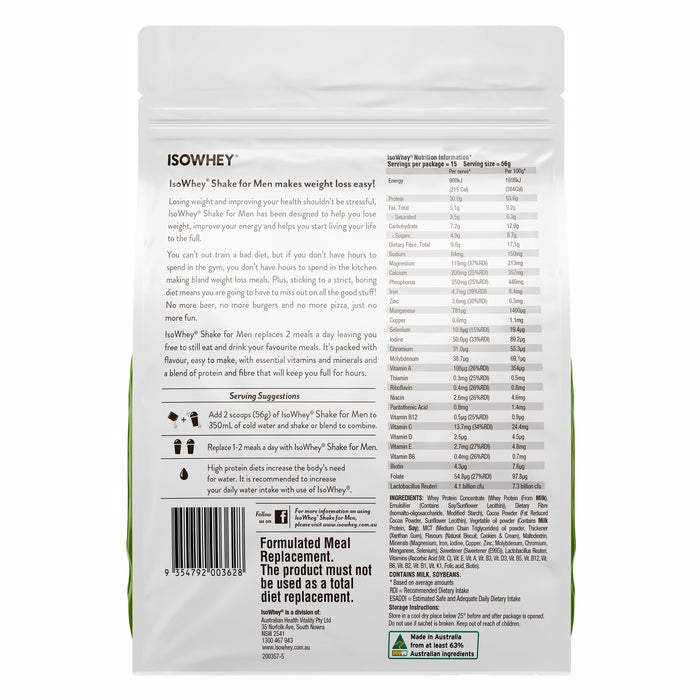 Isowhey Men's Shake Cookies & Cream 840g