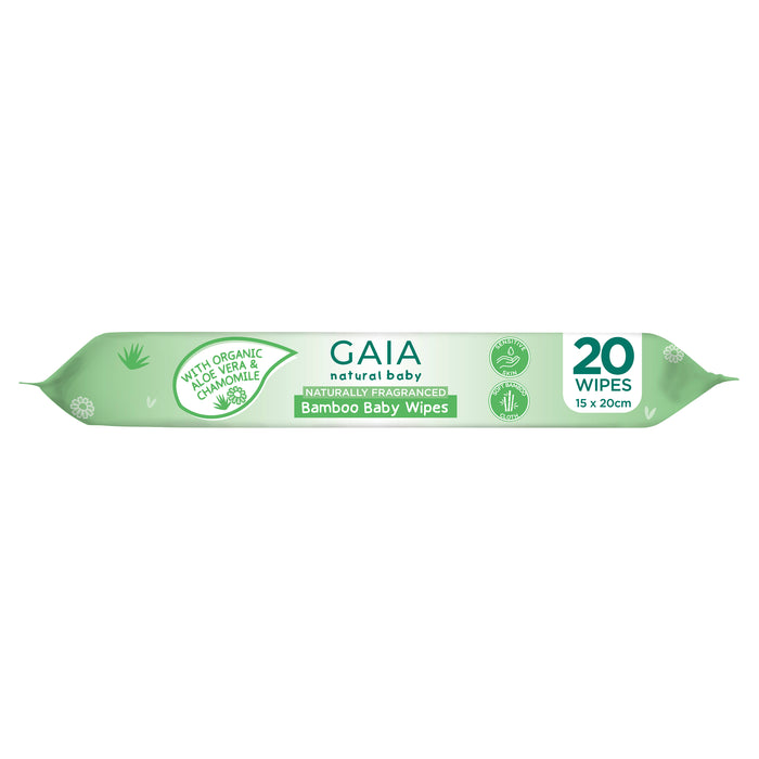 Gaia Natural Baby Baby Wipes 20 Pack