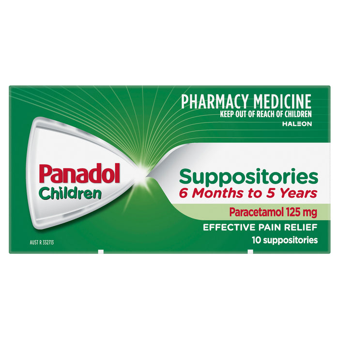 Panadol Children Suppositories 6 Months - 5 Years 125mg 10 Pack