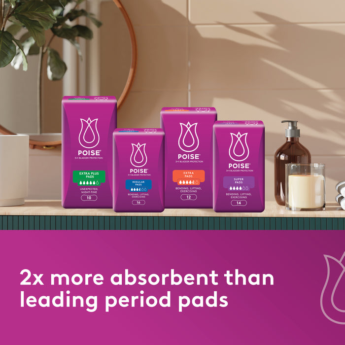 Poise Pads Extra Plus Absorbency 10
