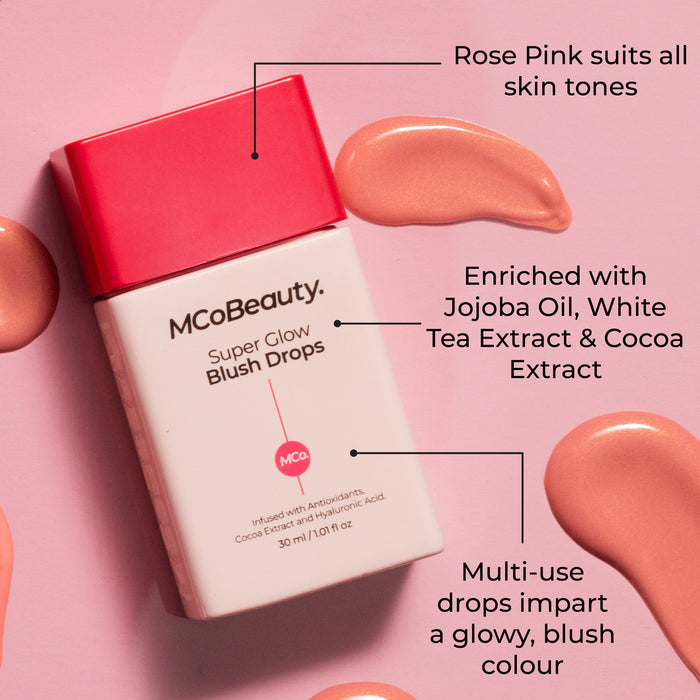 MCo Beauty Super Glow Blush Drops Rose Pink