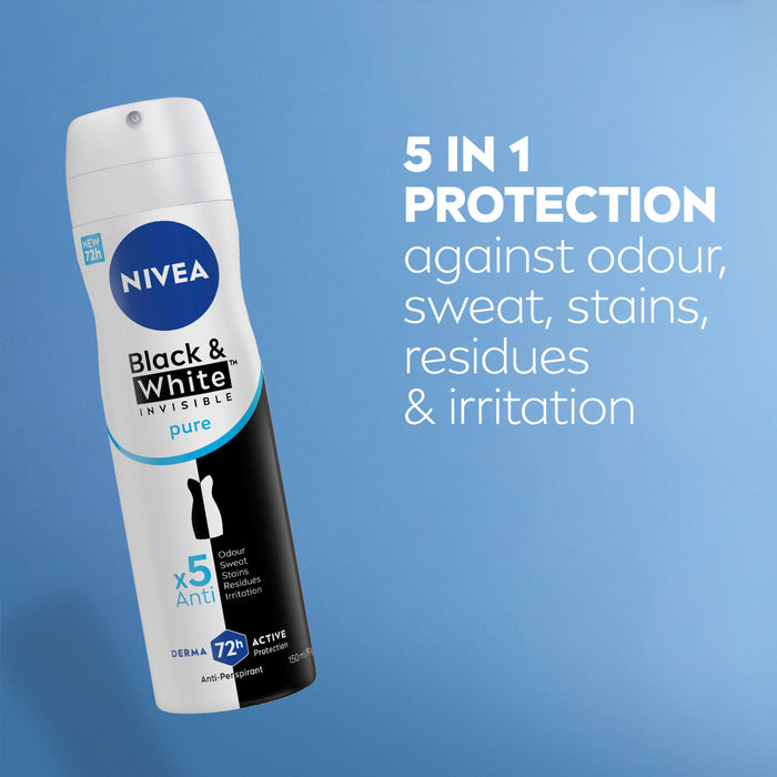 Nivea Women Deodorant Black & White Pure Aerosol 150ml.