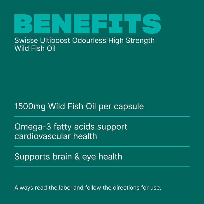 Swisse Ultiboost Odourless Hi-Strength Wild Fish Oil 1500mg 400 Capsules