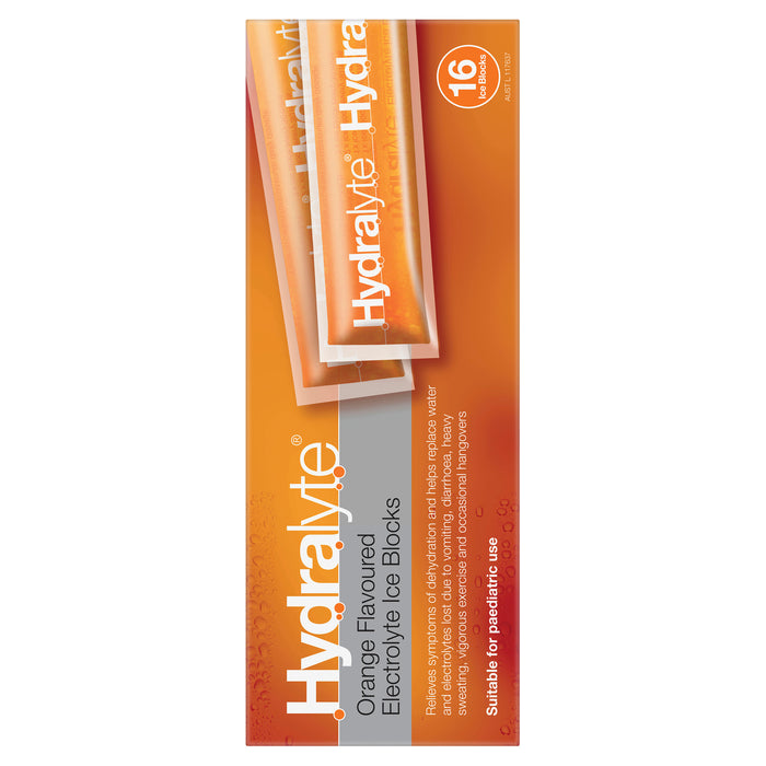 Hydralyte Rehydration Ice Blocks Orange 16