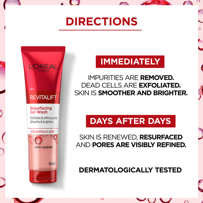L'Oreal Revitalift Resurfacing Gel Wash 150ml.