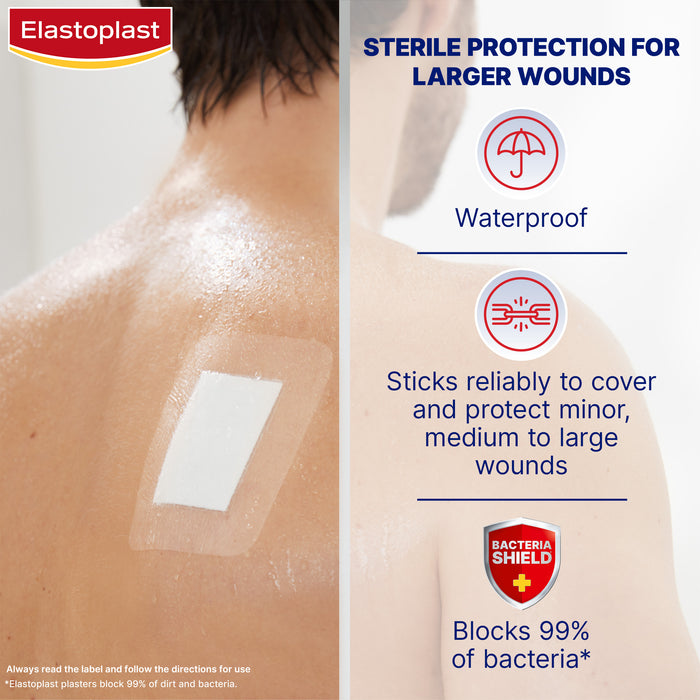 Elastoplast 48628 Aqua Protect 8x10cm 5 Dressings.