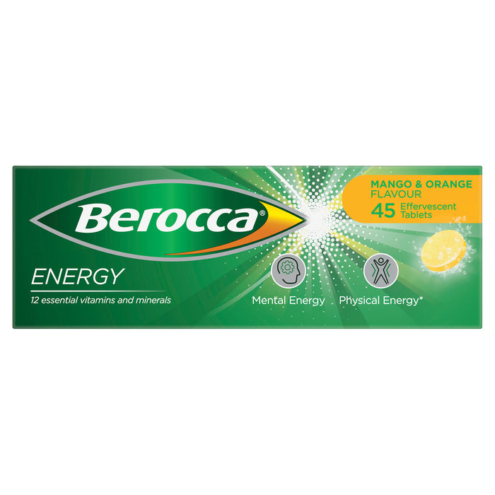Berocca Energy Mango And Orange Effervescent Tablets 45