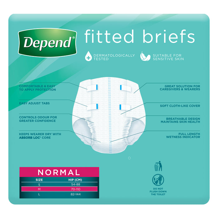 Depend Fitted Brief Medium 10 Pack