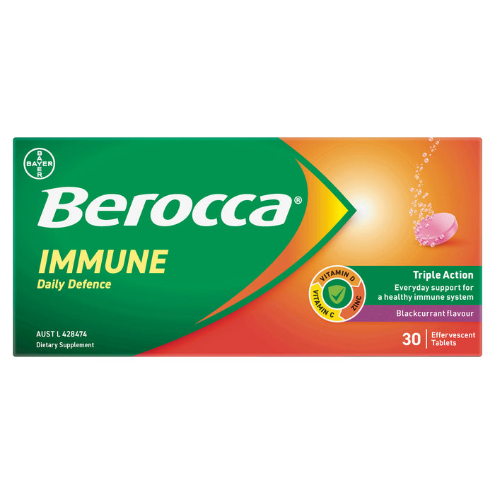 Berocca Immune Daily Defence Blackcurrant 30 Effervescent Tablets