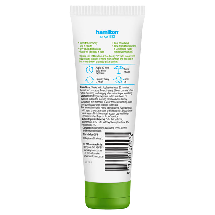 Hamilton Sunscreen Active Family Lotion SPF 50+ 110g