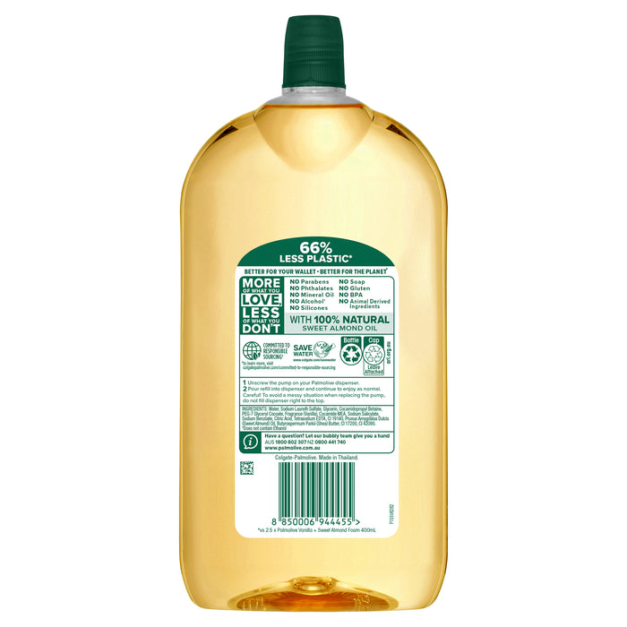 Palmolive Foaming Hand Wash Soap Vanilla & Sweet Almond Refill 1L