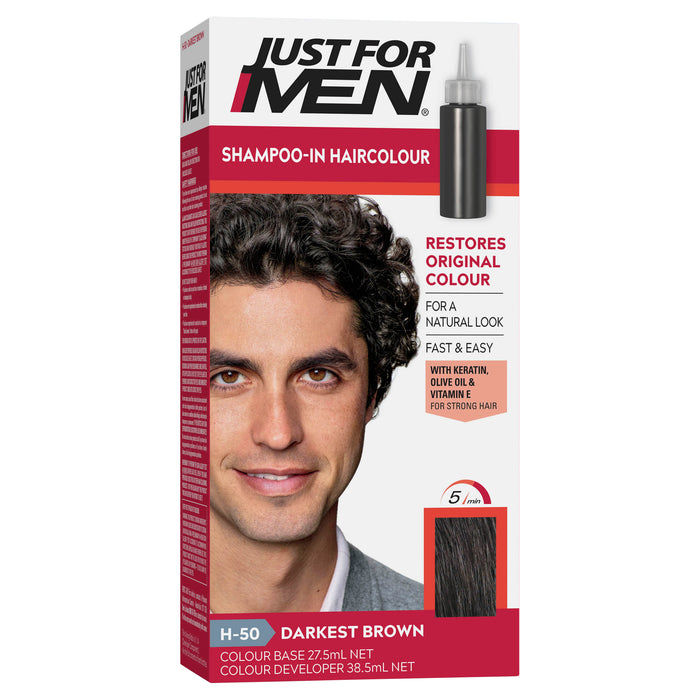 Just For Men Hair Colour 50 Darkest Brown.