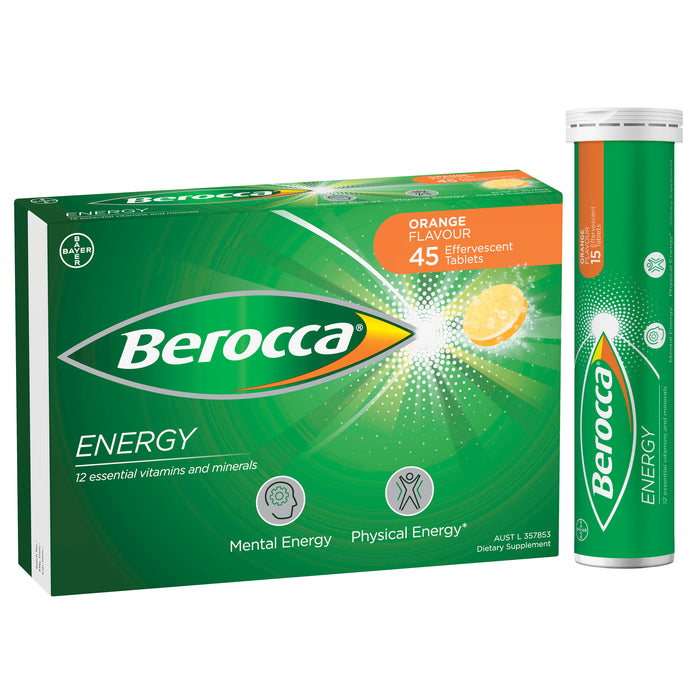 Berocca Energy Orange Effervescent Tablets 45