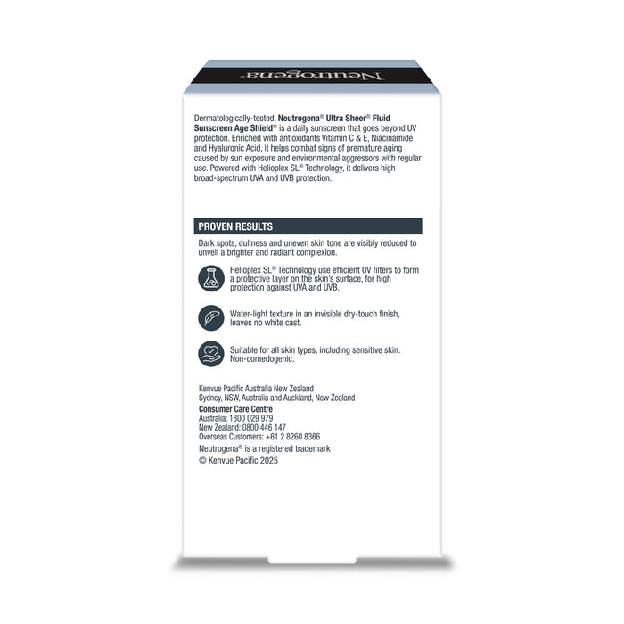 Neutrogena Ultra Sheer Fluid Sunscreen Age Shield 40mL