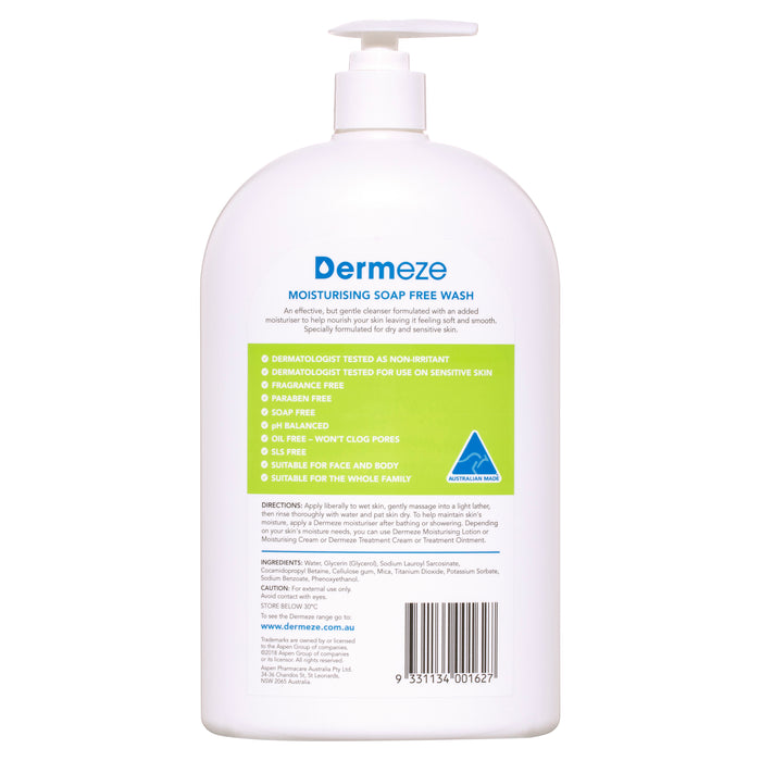 Dermeze Soap Free Wash 1Litre.