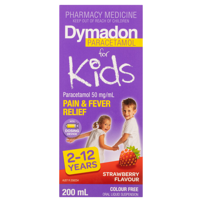 Dymadon 2 -12 Years 200ml Strawberry.