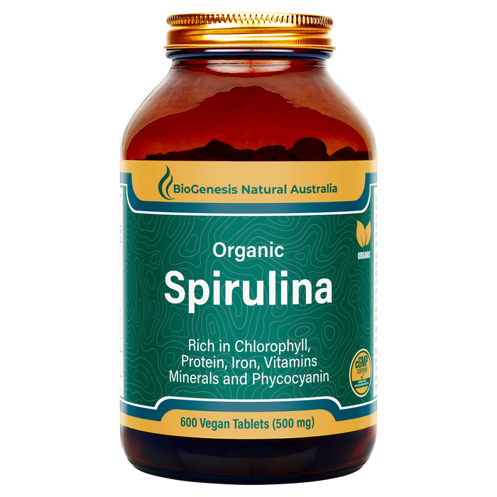 BioGenesis Australian Organic Spirulina Californian Desert Grown 600 Tablets