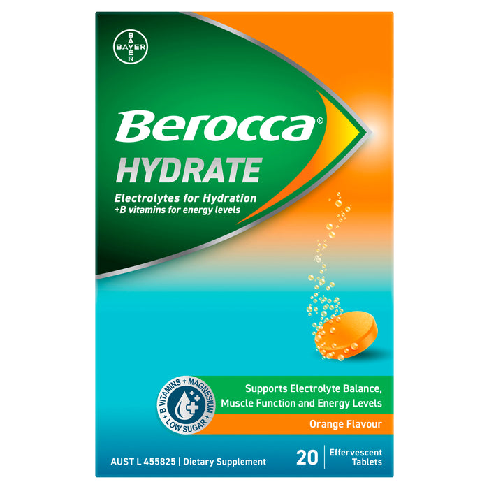 Berocca Hydrate Orange Effervescent Tablets 20