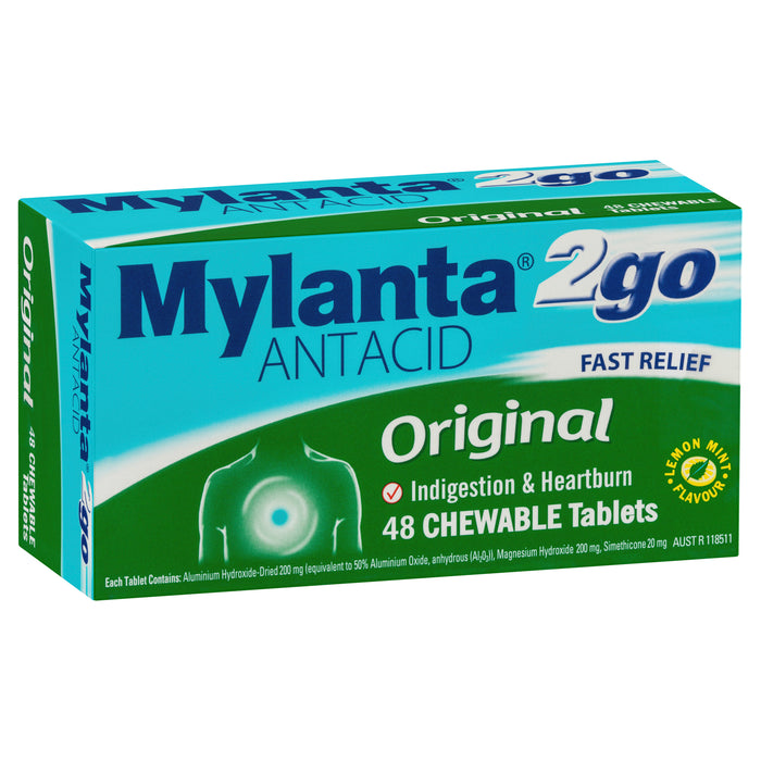 Mylanta 2 Go Original Tablets 48.