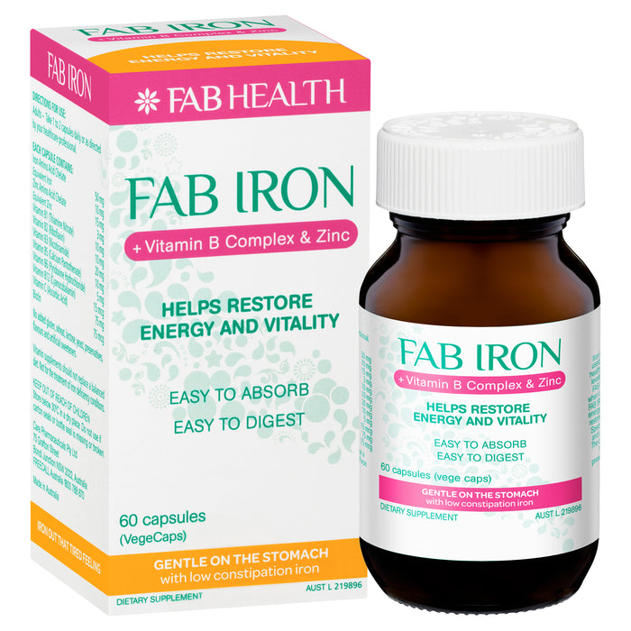 FAB Iron + B Complex + Zinc Capsules 60