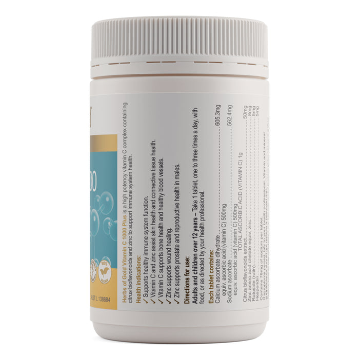 Herbs Of Gold Vitamin C 1000 120 Tablets.