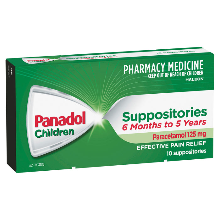 Panadol Children Suppositories 6 Months - 5 Years 125mg 10 Pack
